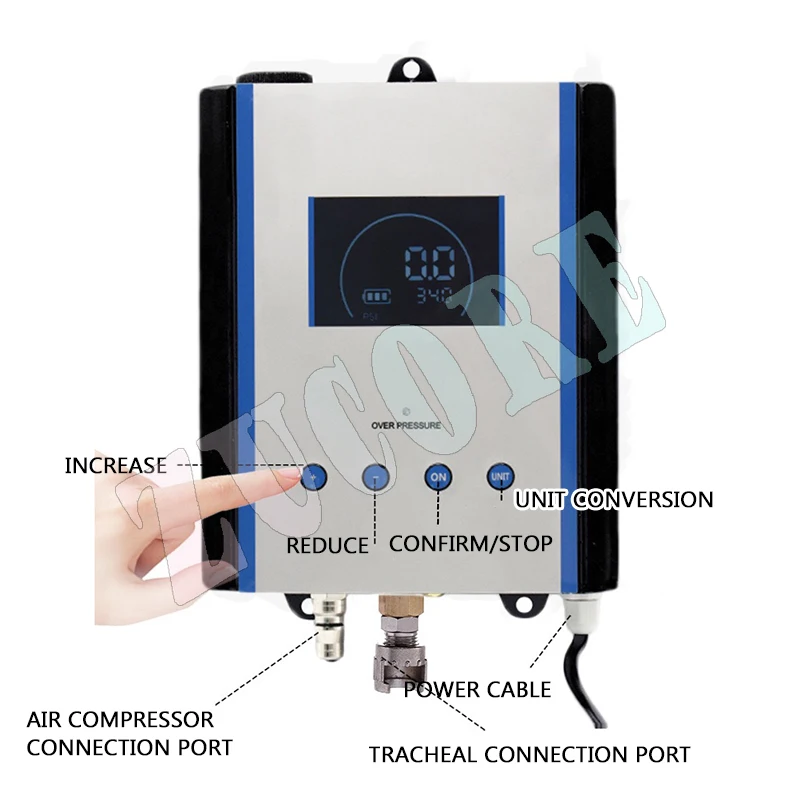 DP-Q04 منفاخ إطارات السيارة المثبت على الحائط شاشة LCD أوتوماتيكية لتضخم الضغط وانكماش معدات صيانة السيارات