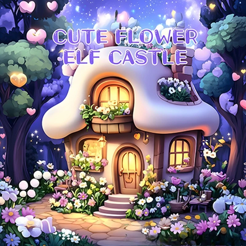 Thick Flower Elf Castle Coloring Book Graffiti Drawing Notebook Anti-Bleed Paper Stress Relief Bulk Wholesale