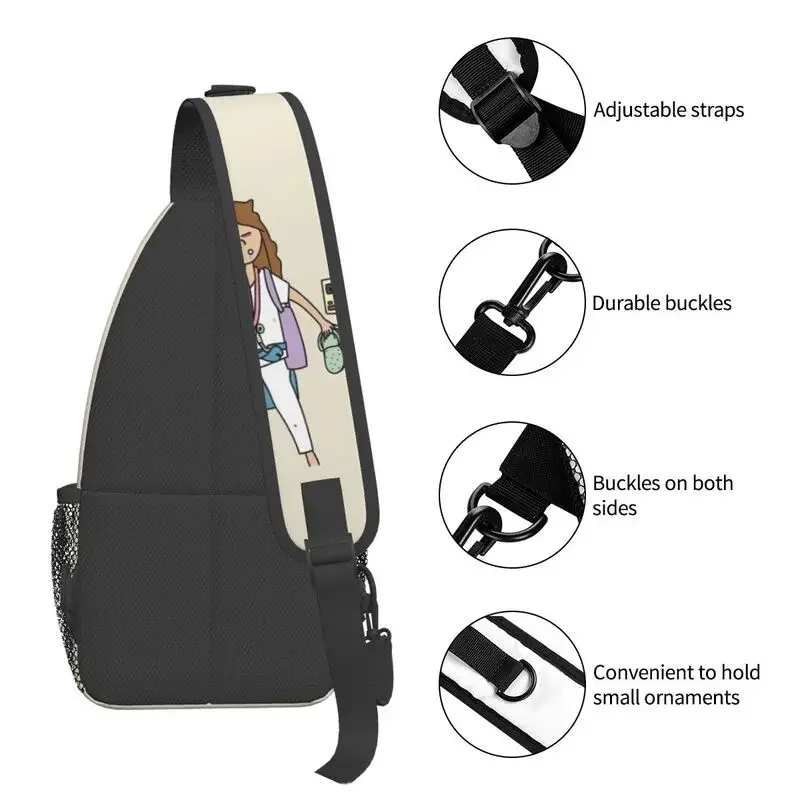 Cool Enfermera En Apuros Dottore Infermiere Medical Crossbody Sling Zaino da uomo Borsa a tracolla per escursionismo