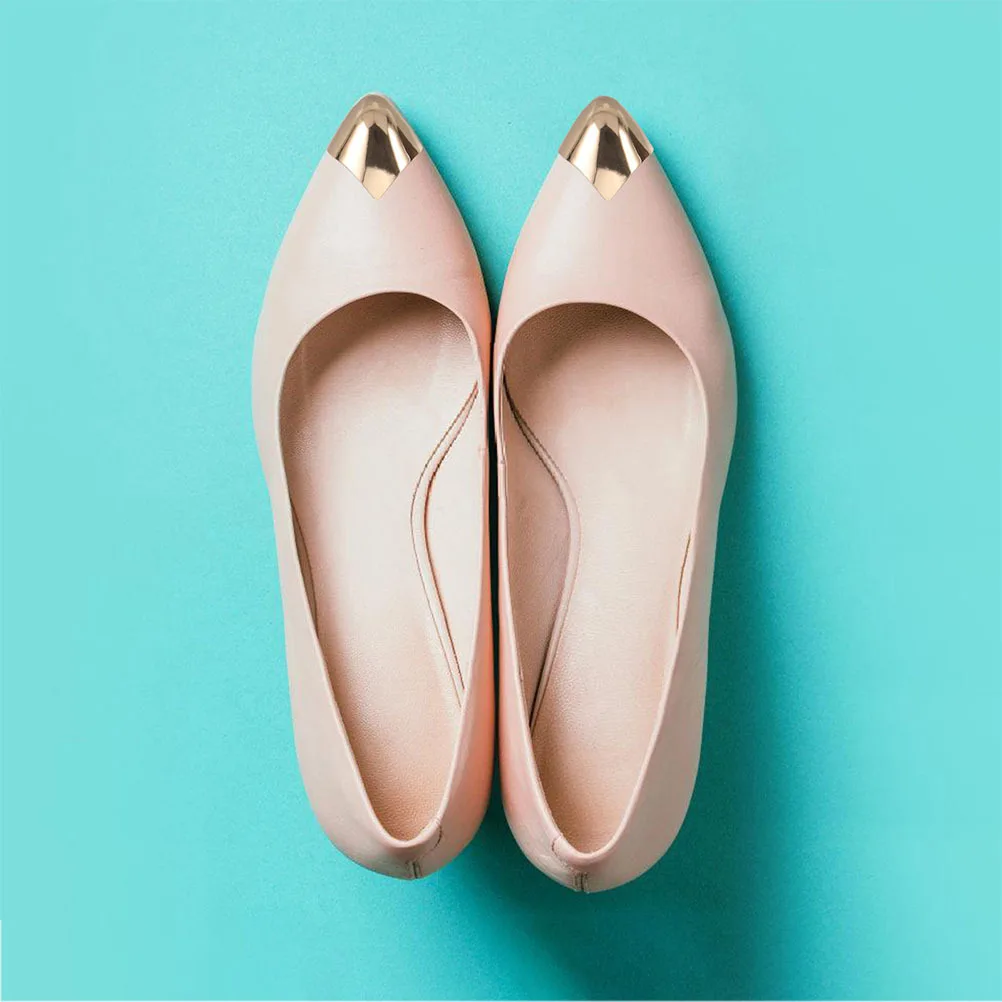 

4Pairs Metal Heel Caps for High Heels Unique Protective Shoe Tip Covers Shoe Repair Protectors Pointed Shoes Protectors