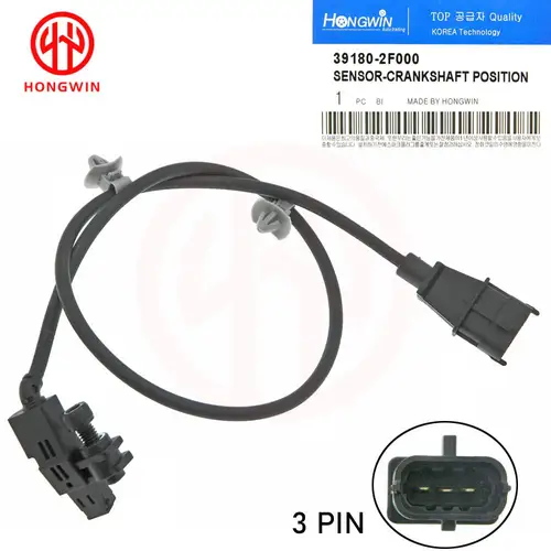 Imagen 1 del producto Sensor de posición del cigüeñal de alta calidad OEM 39180-2F000, compatible con Hyundai ix35, Santa Fe, Kia Sorento, Sportage, SUV 2,0, 2,2, 2009-18