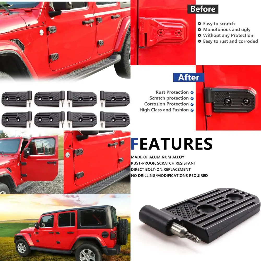 

Сменные дверные петли для моделей Jeep Wrangler JL JLU 2018-2023 гг., подходят для Sahara, Rubicon, спортивных изданий