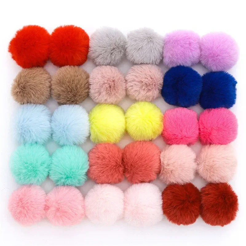 10pcs 5cm Fluffy Soft Pompom Plush Pom Poms Ball Colorful Handmade for Keychain Hats Gloves Ball Clothing Diy Sewing Supplies