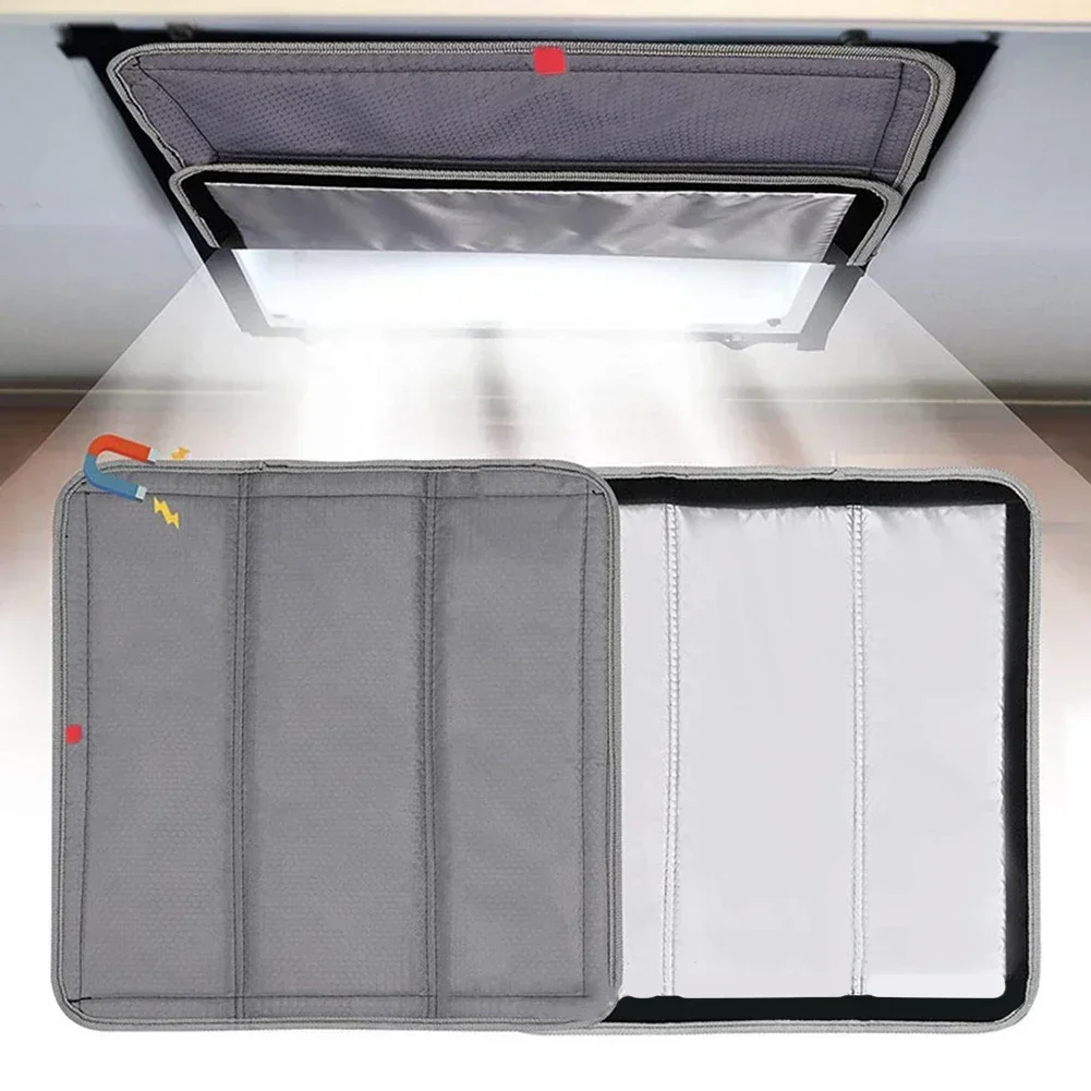 RV Skylight Sunshade Foldable RV Roof Aluminum Film Reflective Shading Pad Waterproof Camper Fan Covers Sunshade Covers