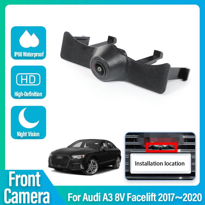 

AHD HD CCD Car Front View Parking Night Vision Positive Waterproof Logo Camera For Audi A3 8V facelift 2017 2018 2019 2020