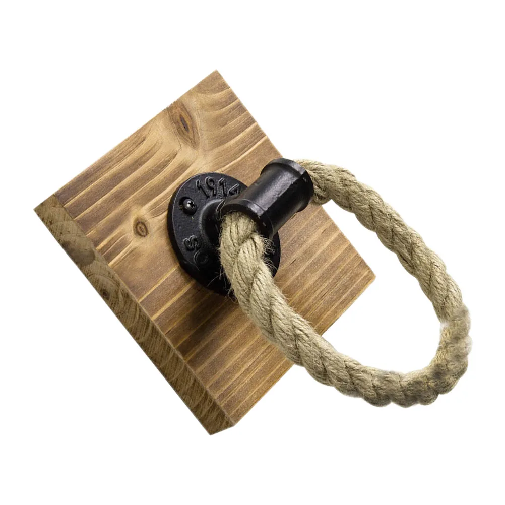 

Wooden Towel Ring Holder Hooks Washcloths Hanging Hanger Bathroom Decor Space Saver Modern Style Practical Design