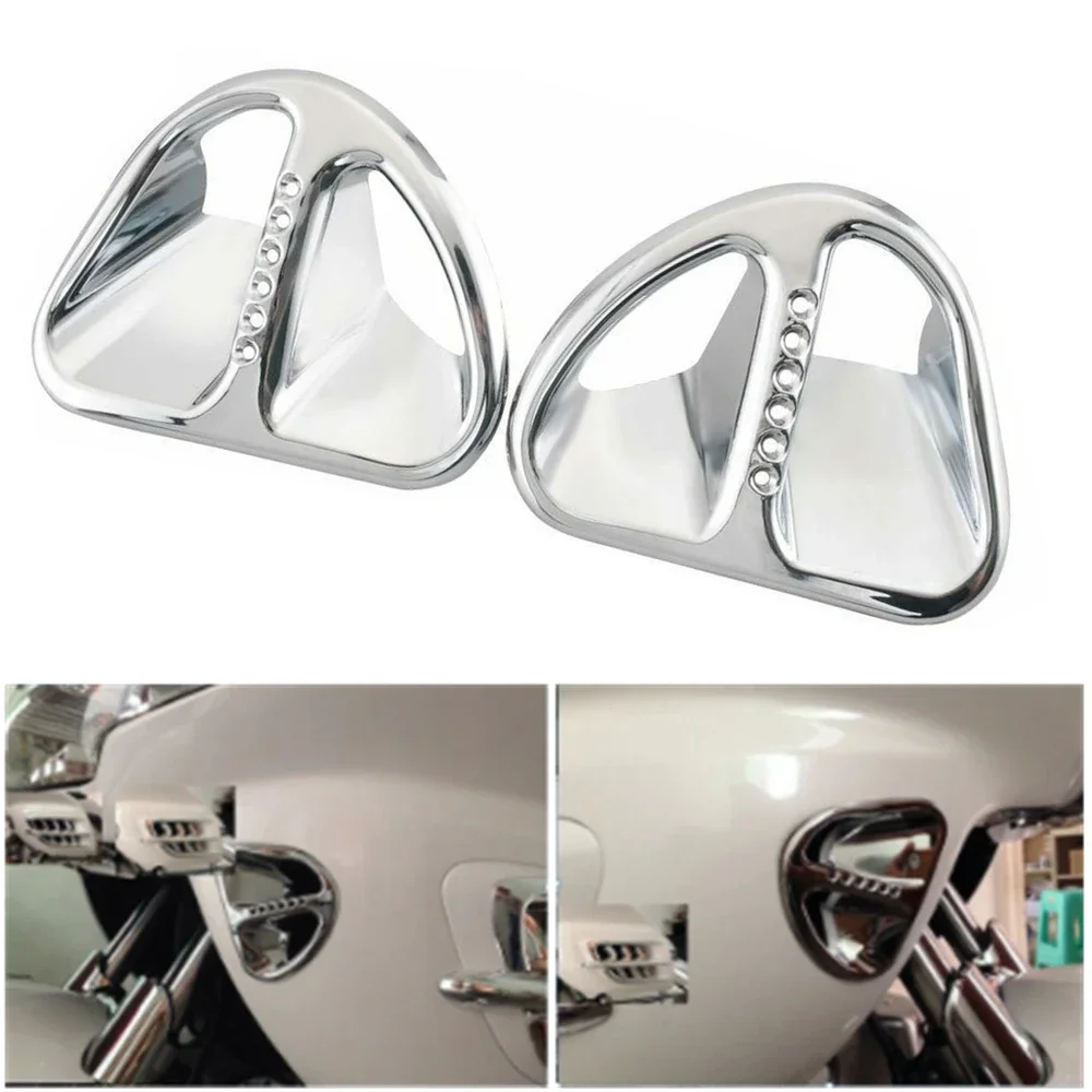

Motorcycle ABS Chrome Fairing Scoop Air Vent Intake Accent Grille Duct Trim Cover Decoration For Honda Goldwing GL1800 2001-2011
