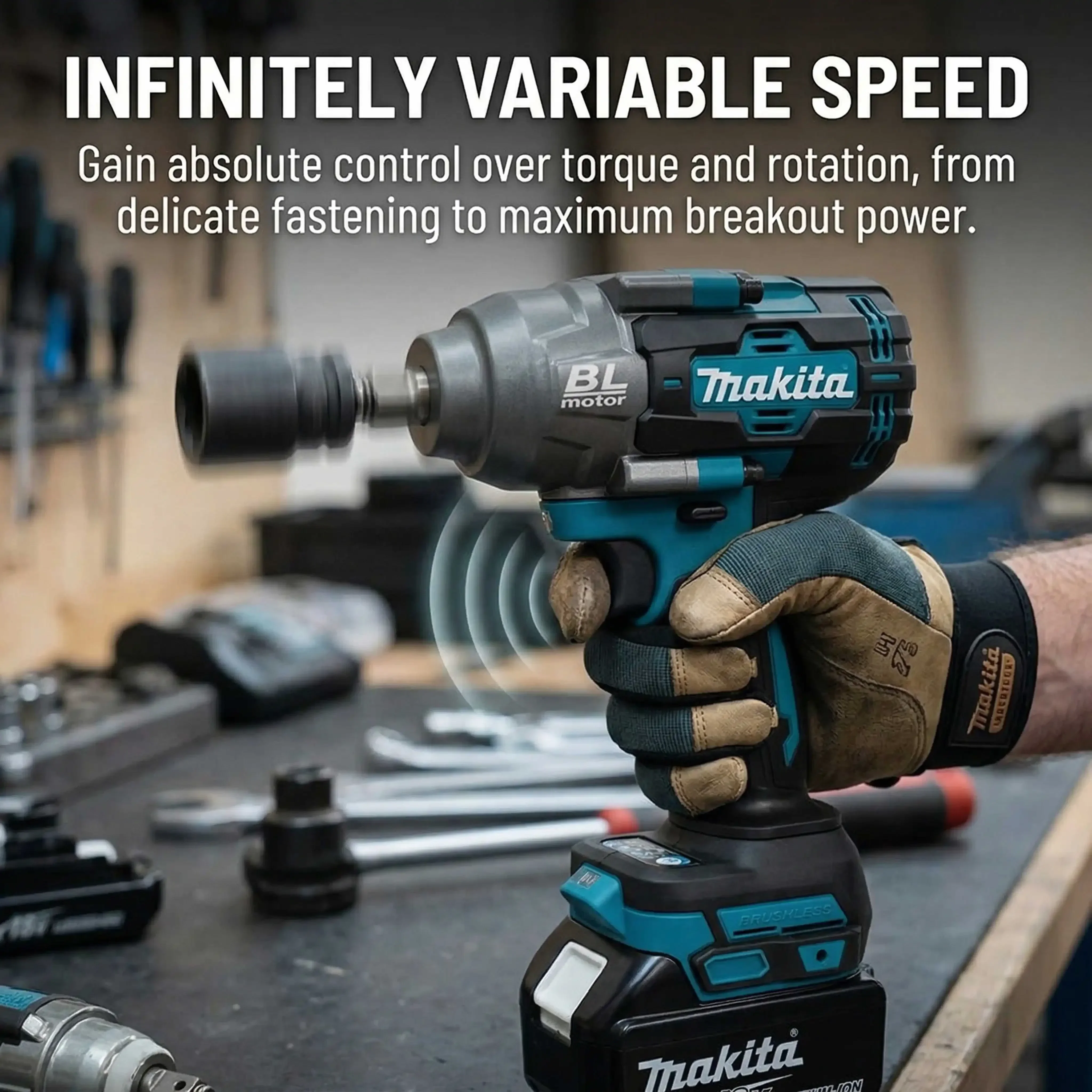 Makita 18V Brushless Impact Wrench 1000Nm Torque Wireless Handheld Tool for Home DIY Furniture Bare Tool Without Battery