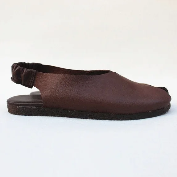 Genuine leather Japanese Literature Retro Handmade Sandals Flat Soft Bottom Original Single-Head Female Sandals