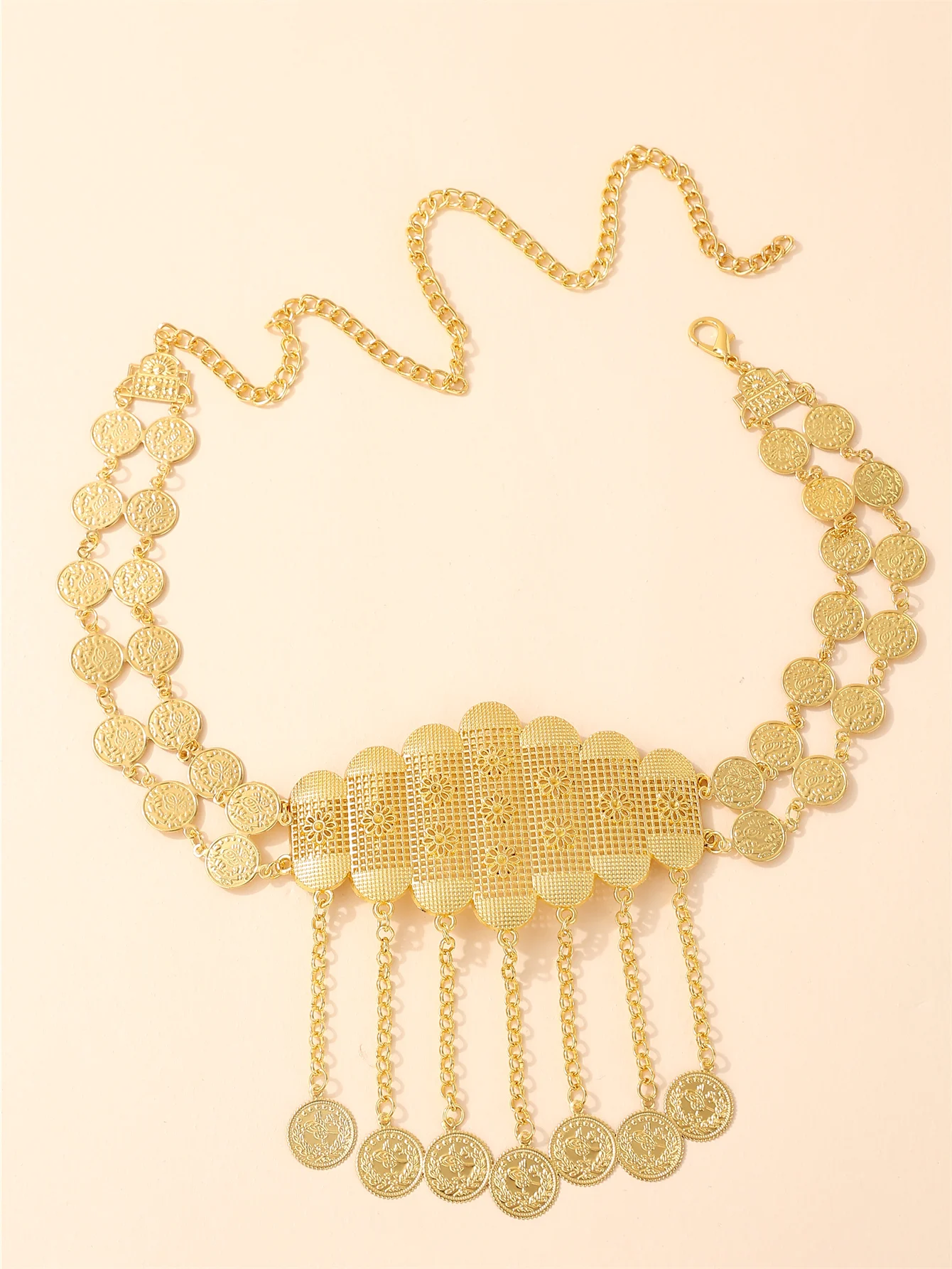 

18K Gold-Plated Ladies' Belt Ethnic Style Saudi Arabian Bridal Wedding Belt Party & Festival Accessory