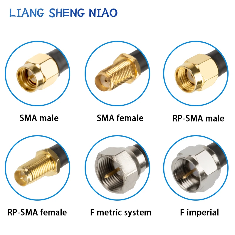 F male To SMA Female bulkhead Adapter Jumper Pigtail Coax Cable RG58 cable sma to F to sma male female plug cable 0.3m-50m