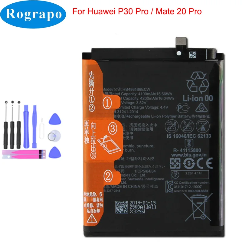 

3.82v 4200mAh HB486486ECW Mobile Phone Battery For Huawei P30 Pro Mate20 Pro Mate 20 Pro