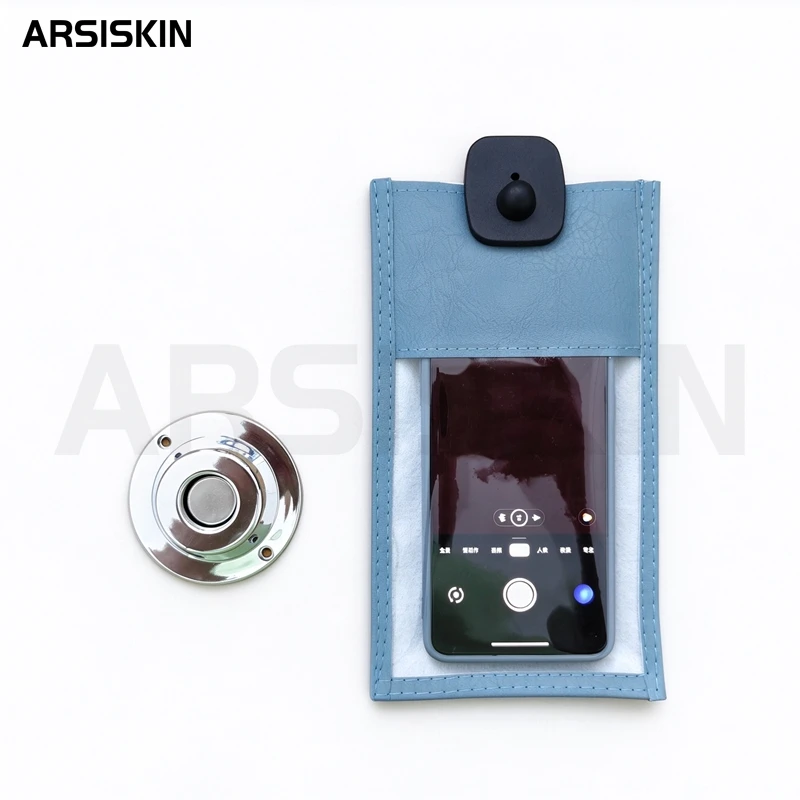 50 Sets Blue Anti Camera Phone Bag Reuse No Photography Allowed Bag No Picture Video Pouch Bags Wedding PU Leather Pouch