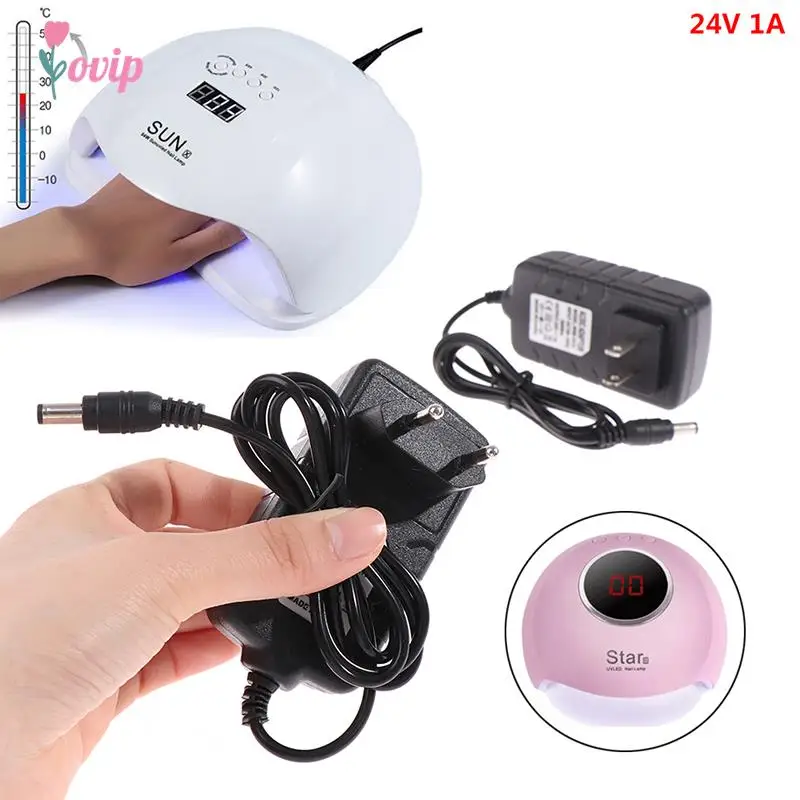 24V 1A Power Supply Adapter Charger 24W UV LED Lamp Nail Dryer Nail Art Tools