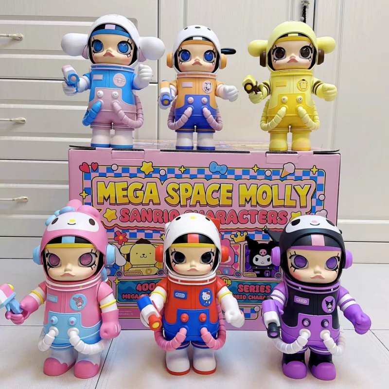 Original Mega Space Molly Joy Series Sanrio Characters 400% Action Figurine  Hello Kitty Melody Kuromi Collectibl Toys Gift