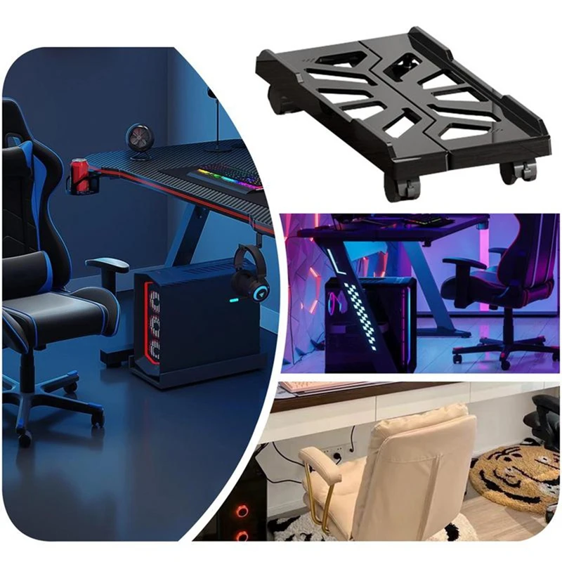 Computer Tower Stand Adjustable Mobile CPU Stand CPU Holder PC Tower Stand With Rolling Caster Wheels Riser Stand