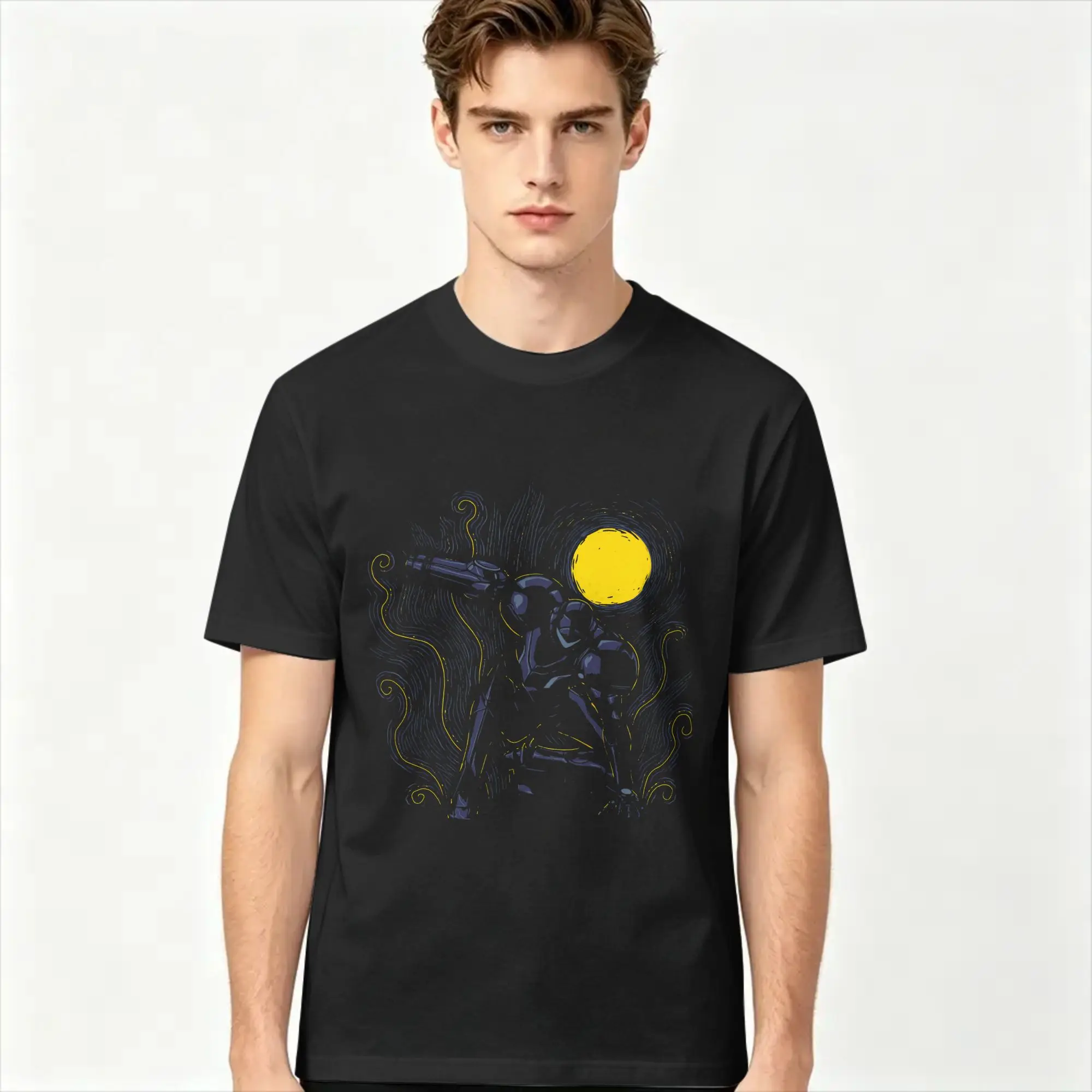 Novelty Metroids Hero Game Samus T-Shirt for Men Crew Neck 100% Cotton T Shirt  Short Sleeve Tees Birthday Present Tops