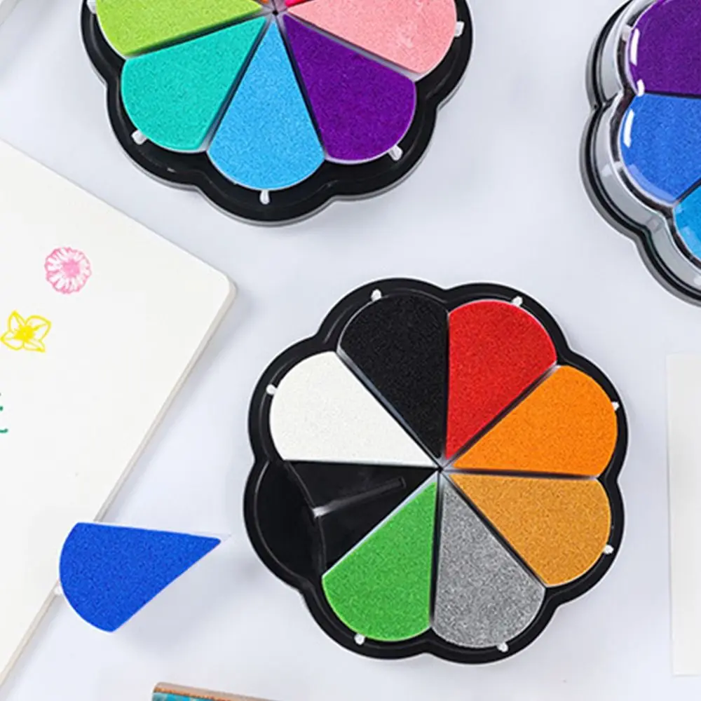 Signing Drawing 8 Color Petal Ink Pad Quick-drying Handmade DIY Stamp Printing Pad Handcraft Clear Stamping