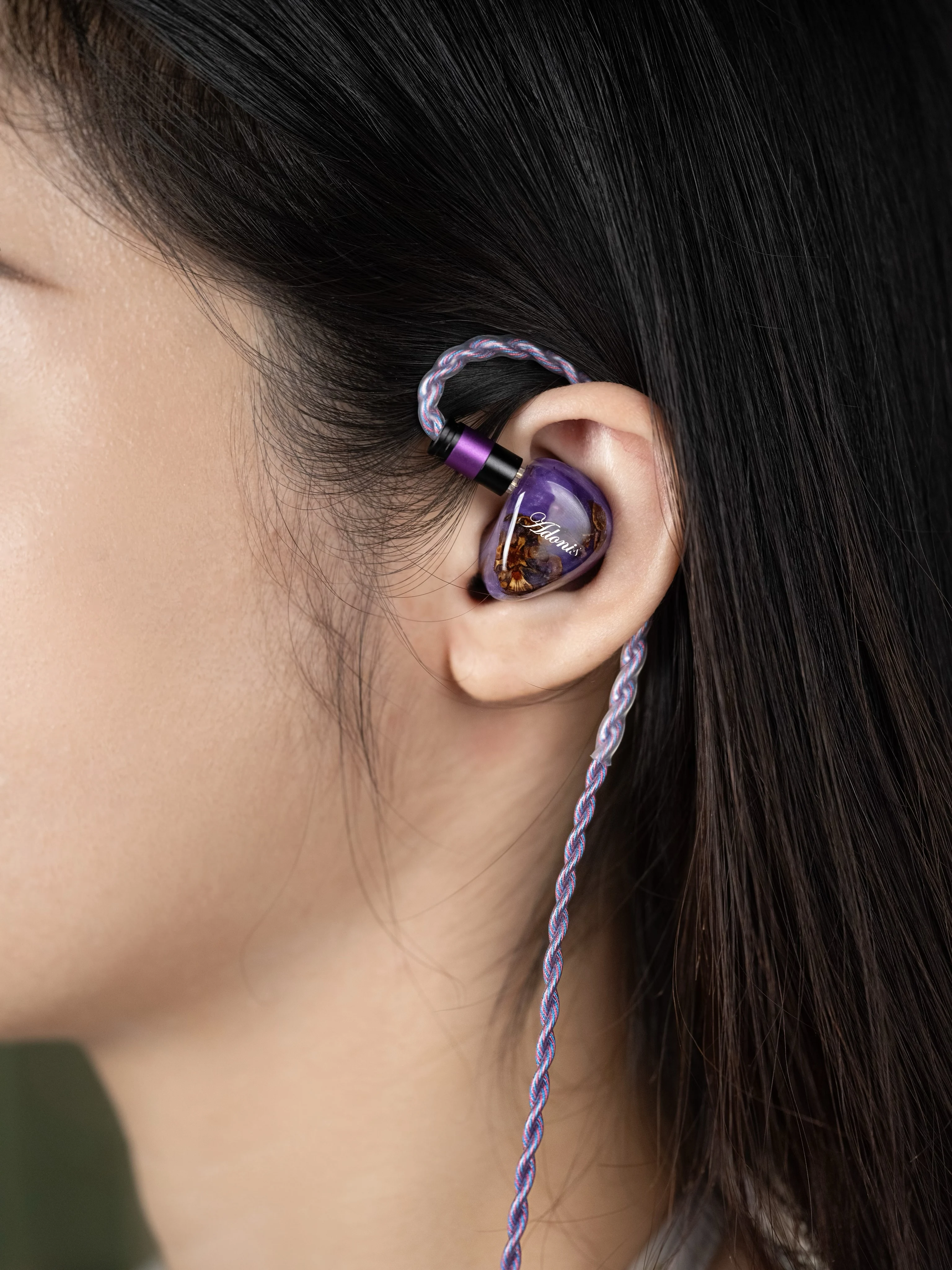 QOA Adonis earphone IEMs dinamis, 1DD + 2BA dengan kabel dan konektor yang dapat diubah