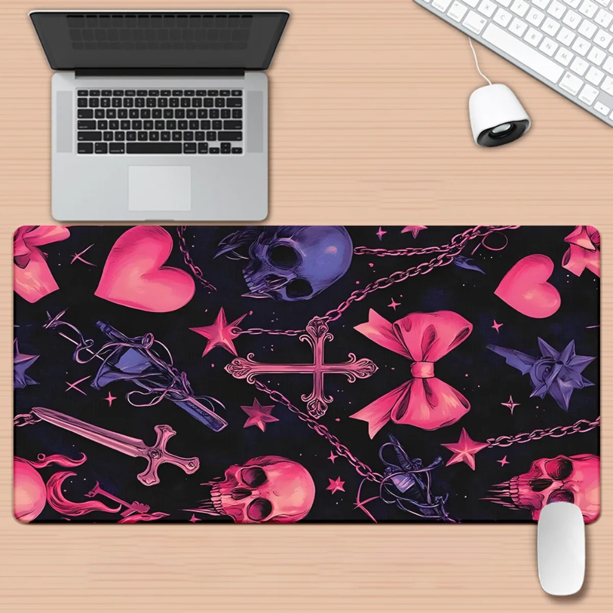 Brand Gothic Pink Pattern HD Printed Pad Multi Functional XXL Mousepad Keyboard Gaming Mats Office Computer PC Gamer Desk Mat