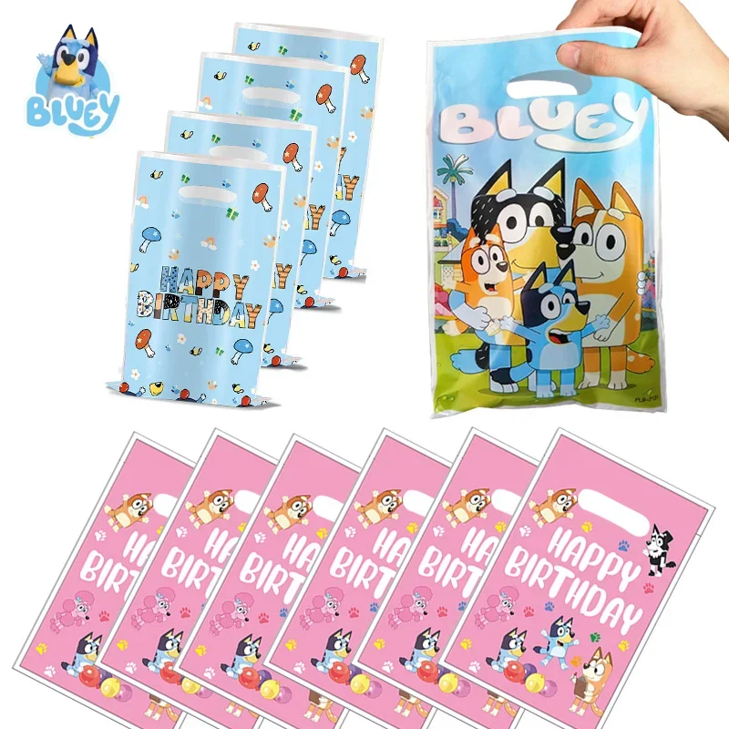 Bluey Bingo 가족 테마 파티 일회용 선물 가방, 캔디 백, 어린이 파티 장식 및 정리 용품, 신제품