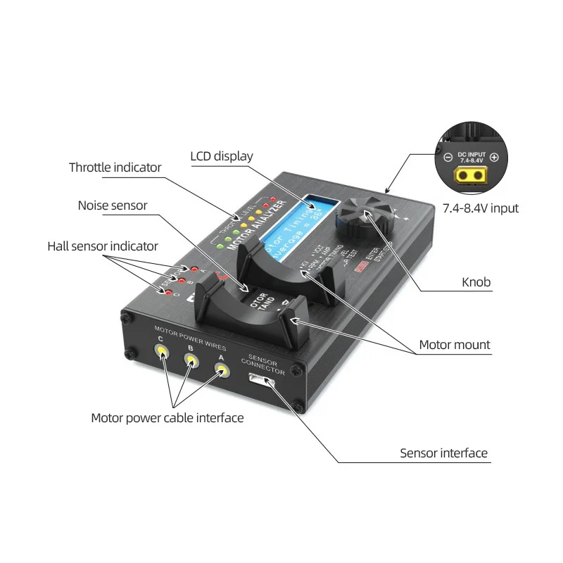 SKYRC Motor Analyzer Tester Detects the Motor KV Value Voltage and Current Revolution Angle Noise