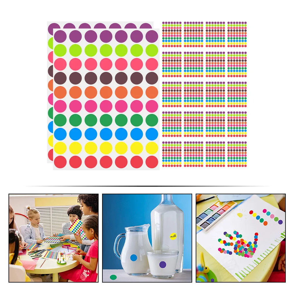 1400 Pcs Stickers Round Label Labels Small Envelope Adhesive Circle Colored Dots Paper