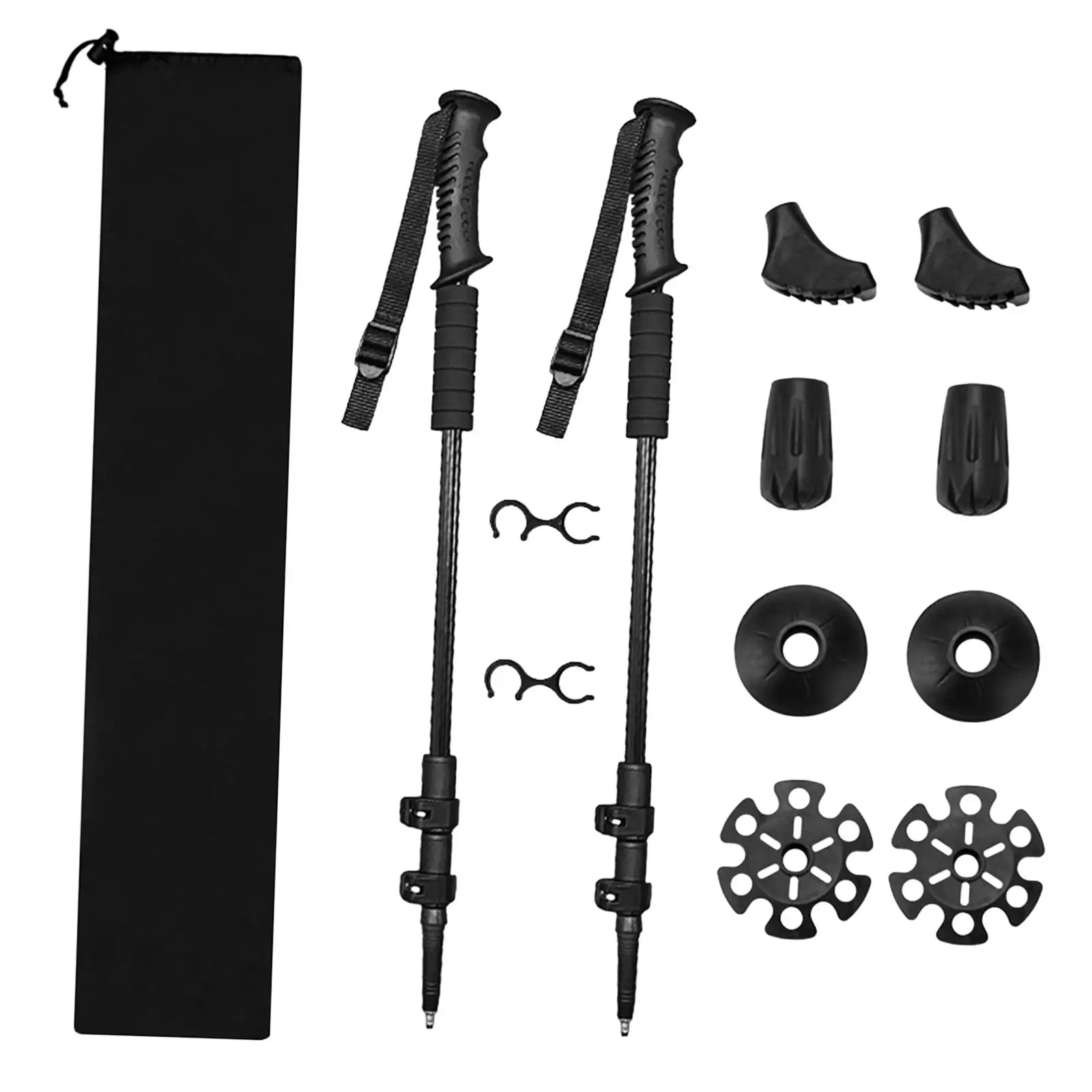 2 Pieces Trekking Poles Retractable Walking Cane for Walkers Backpacking