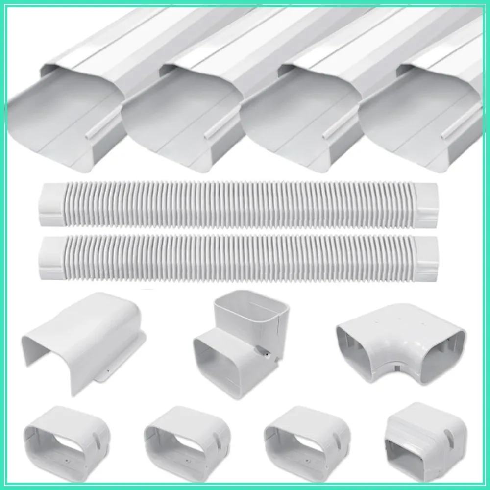 

4'' 17 Ft Mini Split Line Cover Set, Ductless Pipe Cover for AC, Central Air Conditioner Line Set Cover