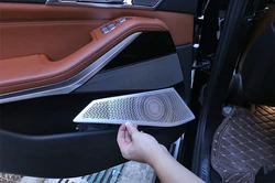 Car Door Speaker Protection Cover for BMW X5 G05 X7 G07 2019-2022 Aluminum Alloy 4-Piece Auto Interior Accessories