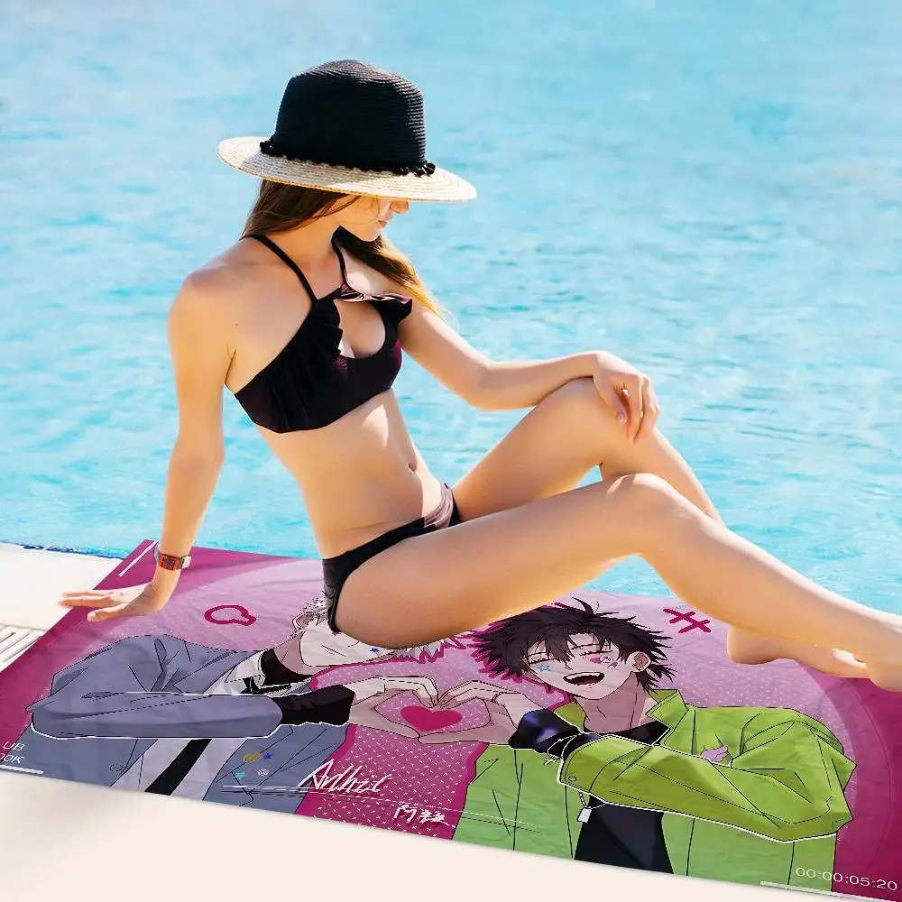Hot Anime L-link Click Anime Beach Swimming Towel Soft Absorbent Washcloth Children's Gifts for Kids Travel Camping Gym