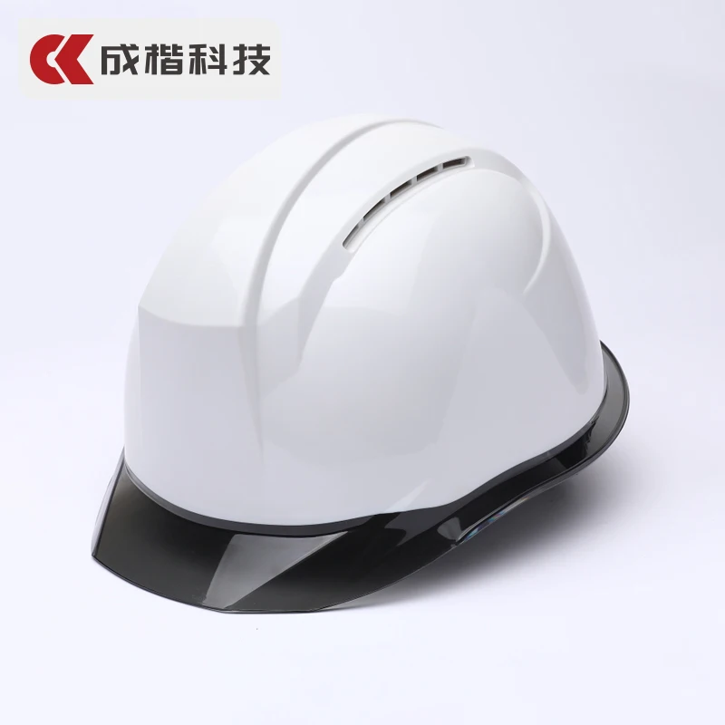 ABS Breathable Helmet Leader Construction Site Protective Helmet Supervisor Electric Power National Standard White Male Seal