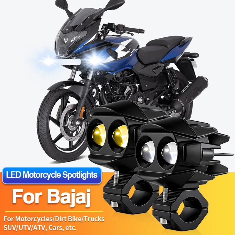 

1 Set LED Motorcycles Headlight Dual Color Spotlight Truck Car SUV ATV for Bajaj Pulsar 150 Neon/160 NS TD/200 NS FI ABS/200 RS