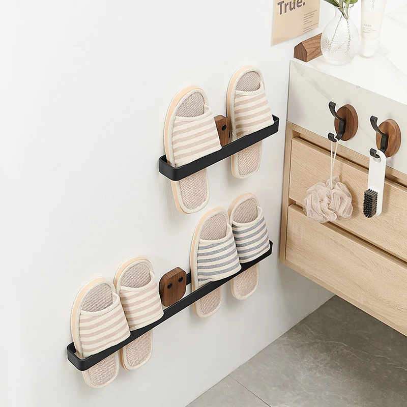 

Полка для тапочек в ванной комнате без перфорации. Настенная полка для хранения в ванной комнате.
