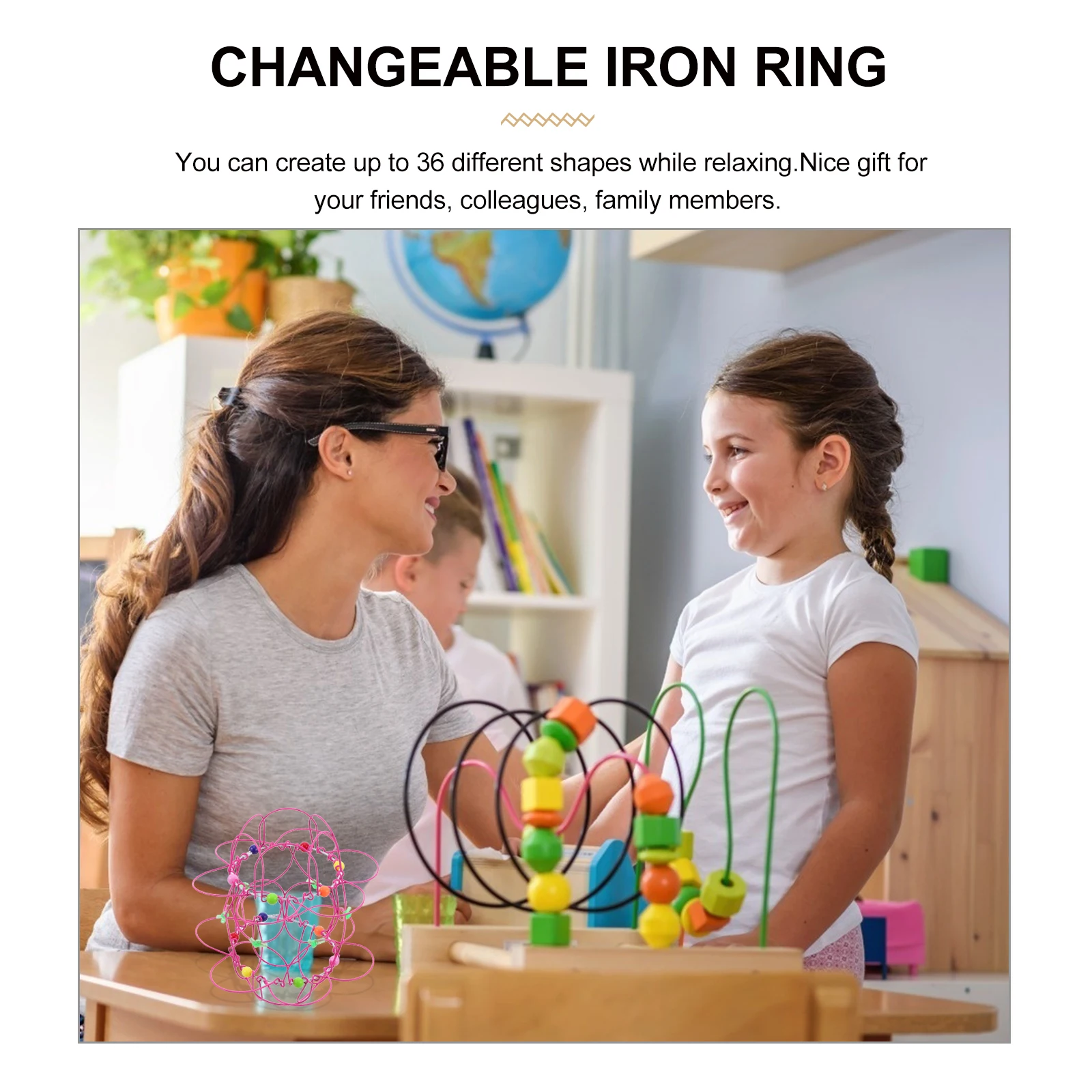 

4pcs Basket Multicolor Educational Toy Lightweight Compact Mandala Wire Sphere Ring Fairy Ornament Gift for Kids