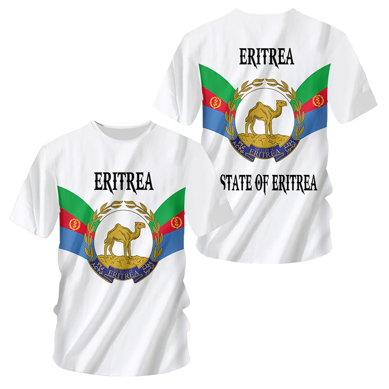 Eritrean Flag 3d Printed Summer Men\'S Vintage T-Shirt Casual Fun Personality Trend Sports Quick Drying O Neck Loose Short Sleeve