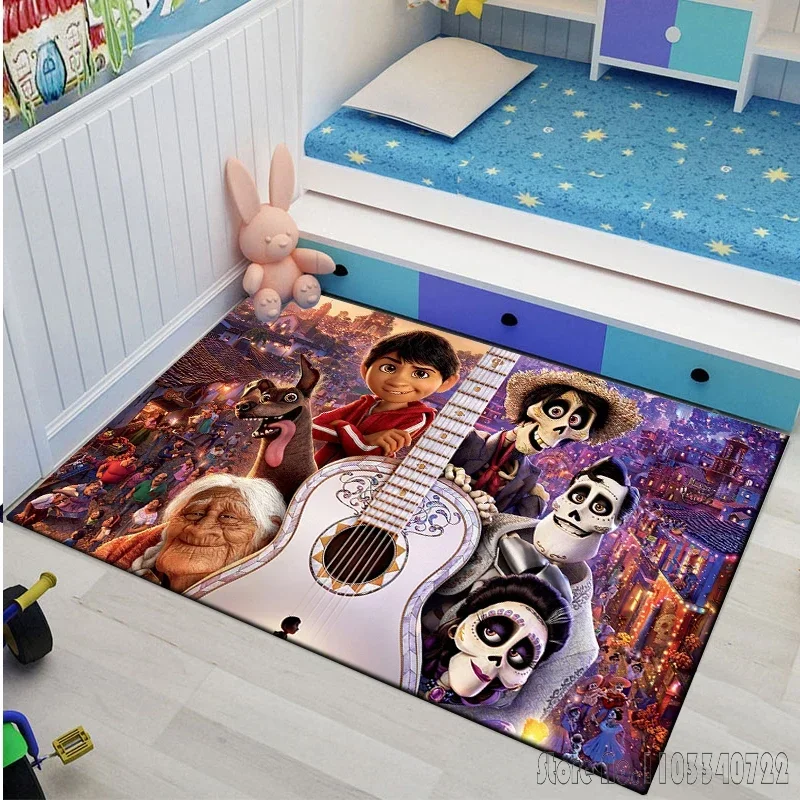 Disney Fashion Coco Pattern 3D Printing Large Area Rug Carpets 80x120cm Decor for Kids Floor Mat Living Room Children's Bedroom