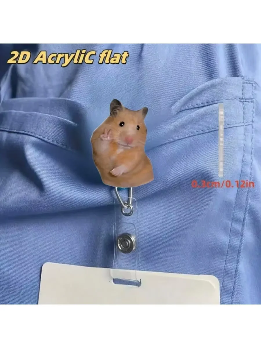 1pc cute dog Retractable Badge Reel with Metal Clip，360° Swivel Hook, For Nurses / Office / Corporate / Events/ Office Workers