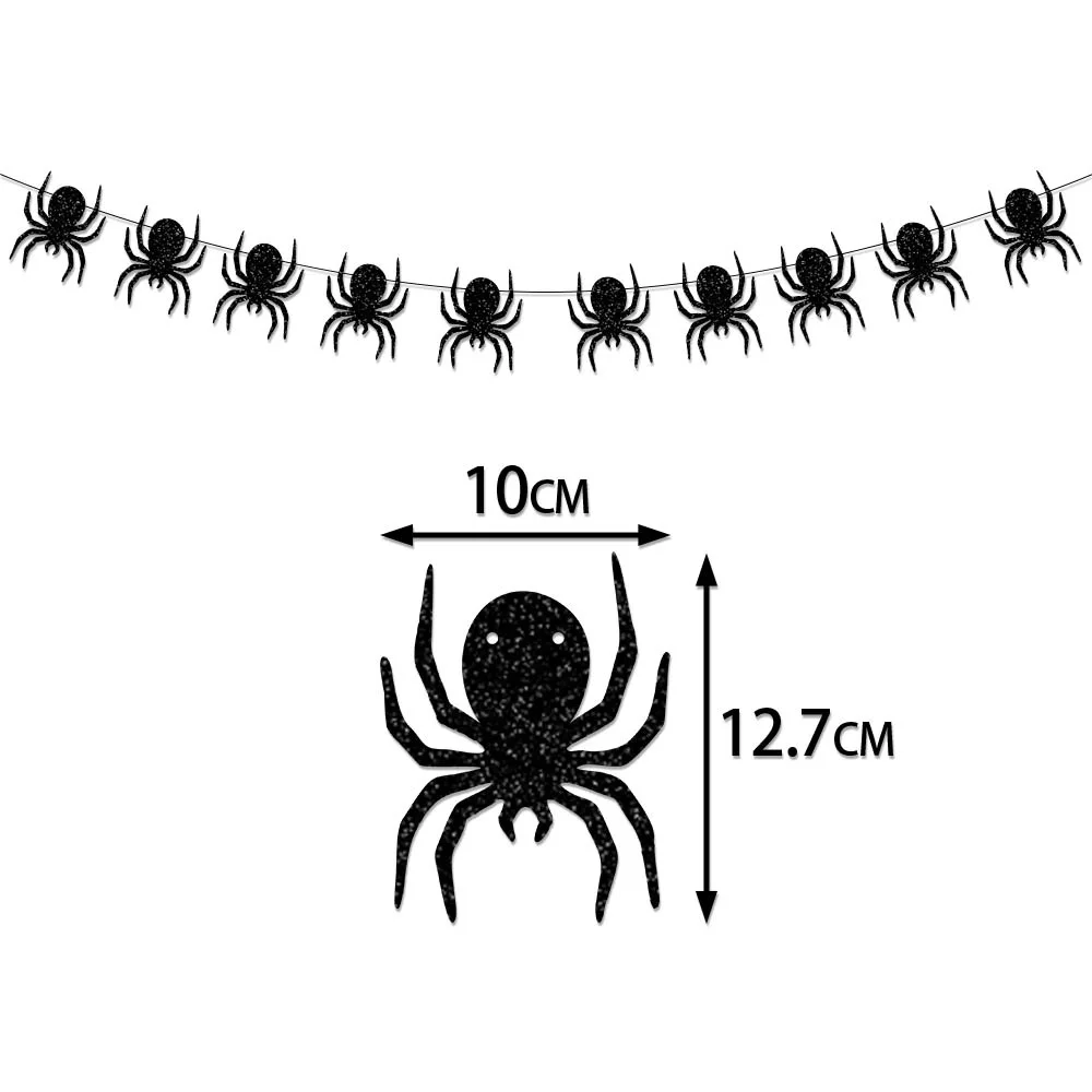Halloween-Spinnennetz Einweggeschirr-Set, schwarze Teller mit Spinnennetz-Print, Servietten, Becher, Tischdecke, Halloween-Party-Dekoration – Detail 6