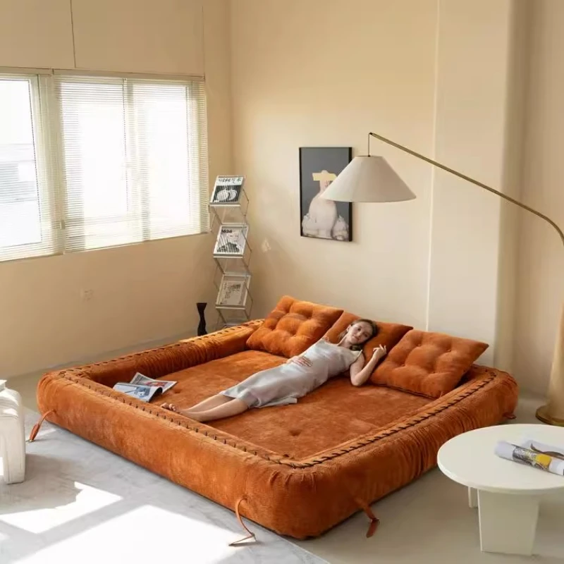 أريكة أرضية لغرفة المعيشة سرير كراسي مخملية الشمال 2025 أرائك مزدوجة كسولة منتفخة كرسي أثاث Woonkamerbanken قابل للطي