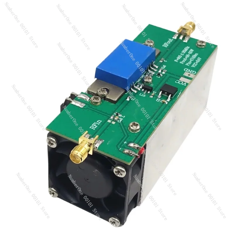 RF Power Amplifier 915MHz 18W RF Power Amp with Heat Sink for Ham Radio 24V-28V