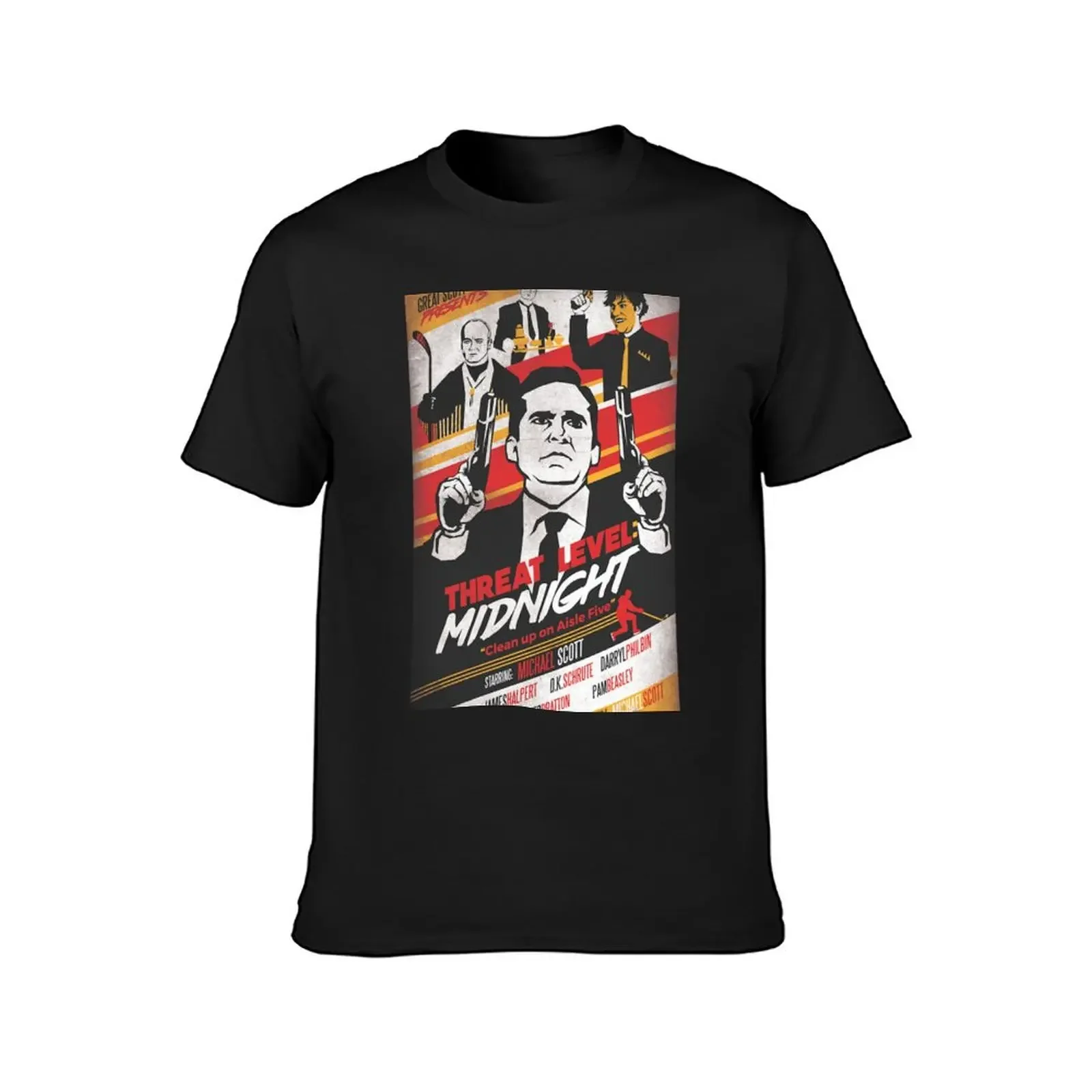 Threat Level Midnight: Clean up on Aisle Five T-Shirt anime shirt oversized designer shirts Men's clothing