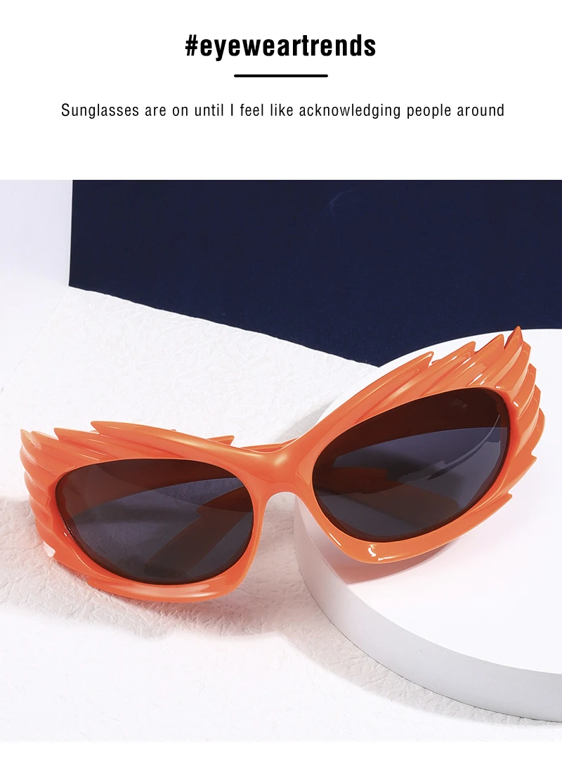 CRIXALIS Y2k Wrap Runde Goggle Männer Sonnenbrille 2025, Mode Sport Sonnenbrille Frauen Brillen Trendy Marke Design Shades UV400 – Detail 3