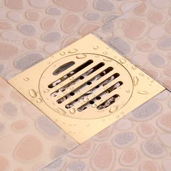 10x10cm square brass floor drain, odor proof floor drain cover, bathroom shower hardware, bathroom accessories shower drain