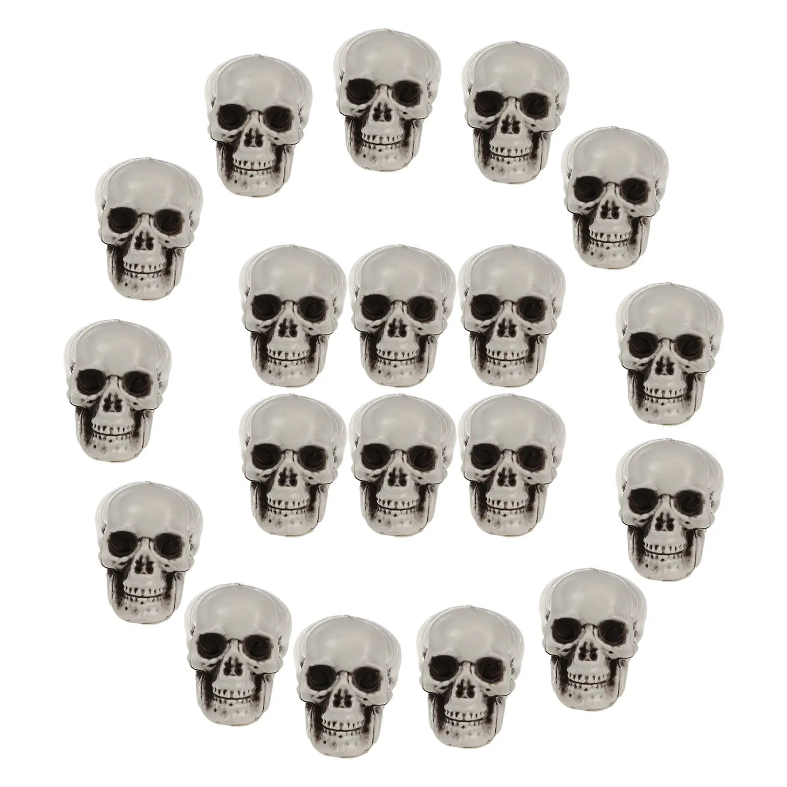 

18Pcs Skull Props Plastic Mini Skulls Realistic Halloween Decoration Haunted House Party Prank Craft Supplies Scary Home