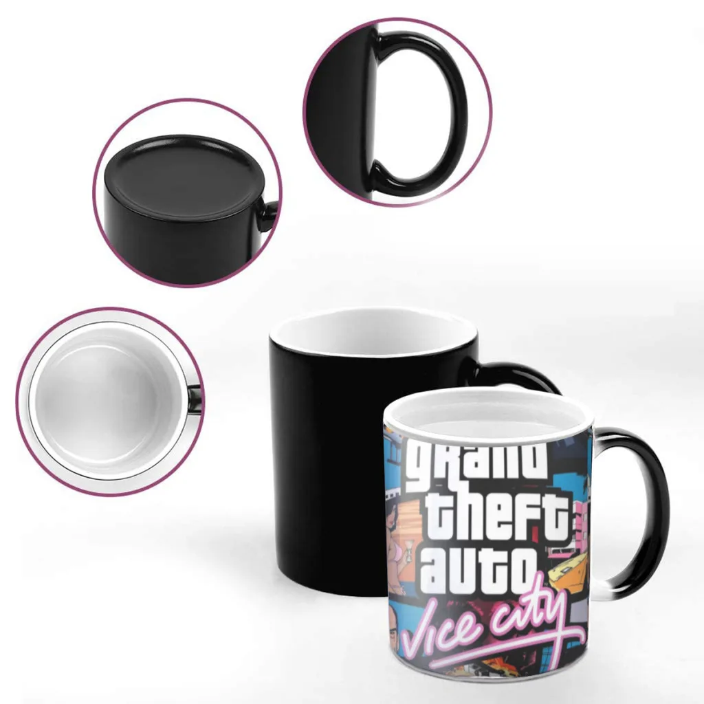 Gta-Vice-City-Square-newest Design Coffee Mugs Heat Color Changing Milk Tea Cup Colorcup For Birthday Gifts