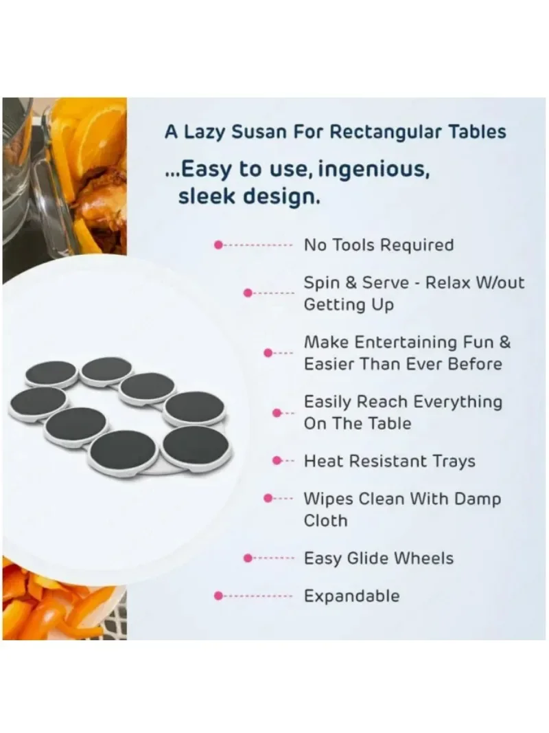 6 Discs Household Rotating Dining Table Turntable Long Special Dining Plate Tray Small Manual for Kitchen Home