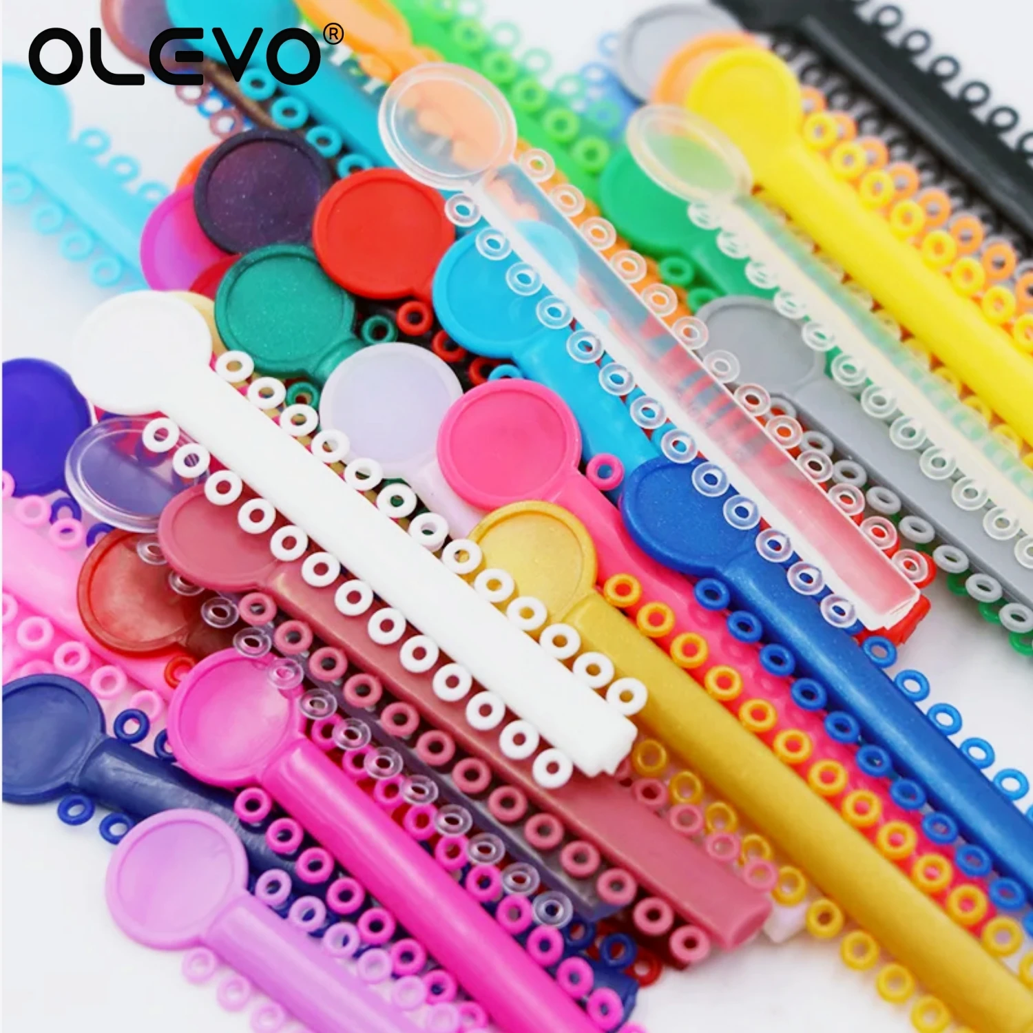 1040PCS/40Sticks Dental Orthodontic Elastic Ligature Ties for Brackets Braces Colourful Ligating Modules Ortho Treatment Tools