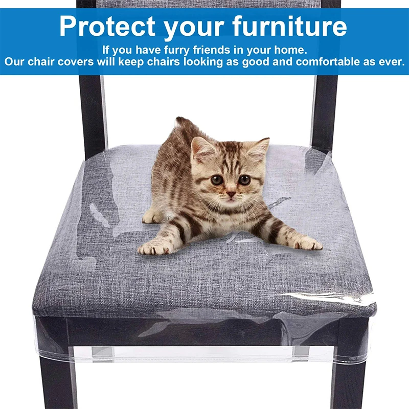 1Pc Dinning Chair Seat Covers Transparent PVC Chair Cover Waterproof Chair Covers Protectors Anti  Chair Seat Cover..