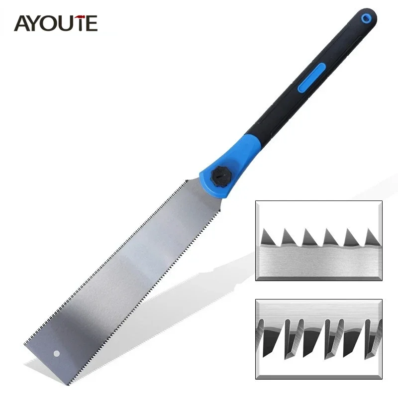 Japanese Woodworking Double Side Saw, Three Side Tooth Grinding Quick Hand Saw, Household Hand-held Wood Cutting Flush Cut Trim